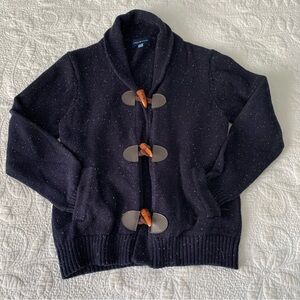 Andy & Evan Boy's Toggle Cardigan Sweater In Speckled Navy Size 7